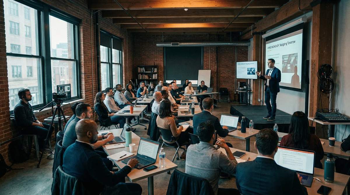 Hybride Veranstaltung – Workshop mit Kameramann und Livestream in einem modernen Loft